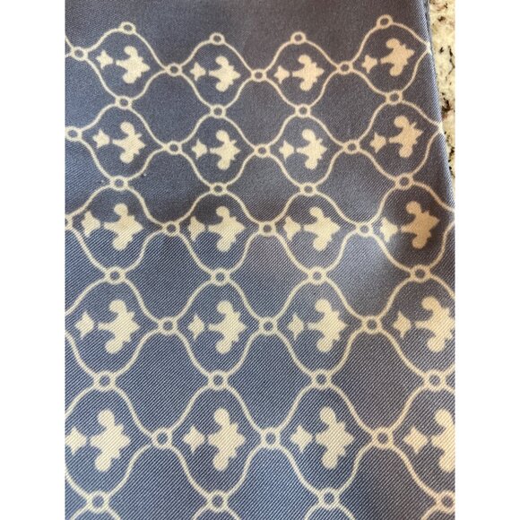 Vitg Square Scarf Moroccan Geometric Blue White Neck Wrap Bandana Italian Made - Picture 4 of 7